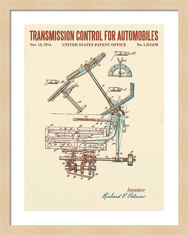 Transmission Control For Automobiles Retro Patent Us1212670a