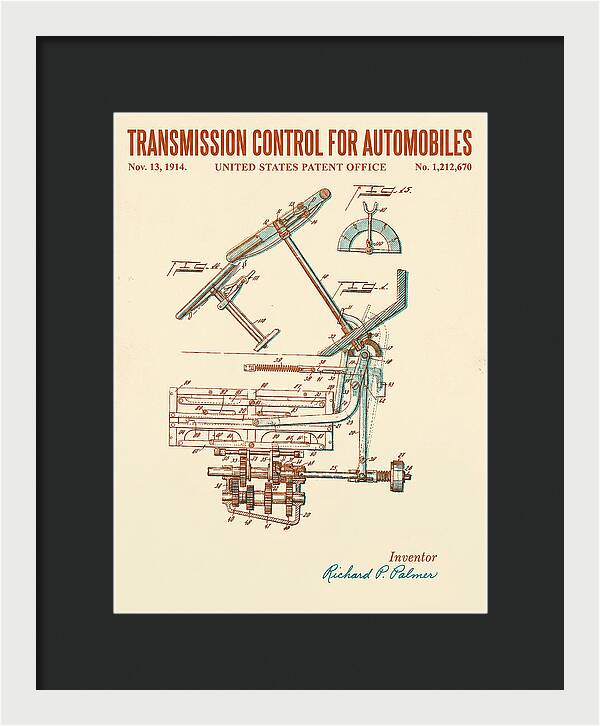 Transmission Control For Automobiles Retro Patent Us1212670a