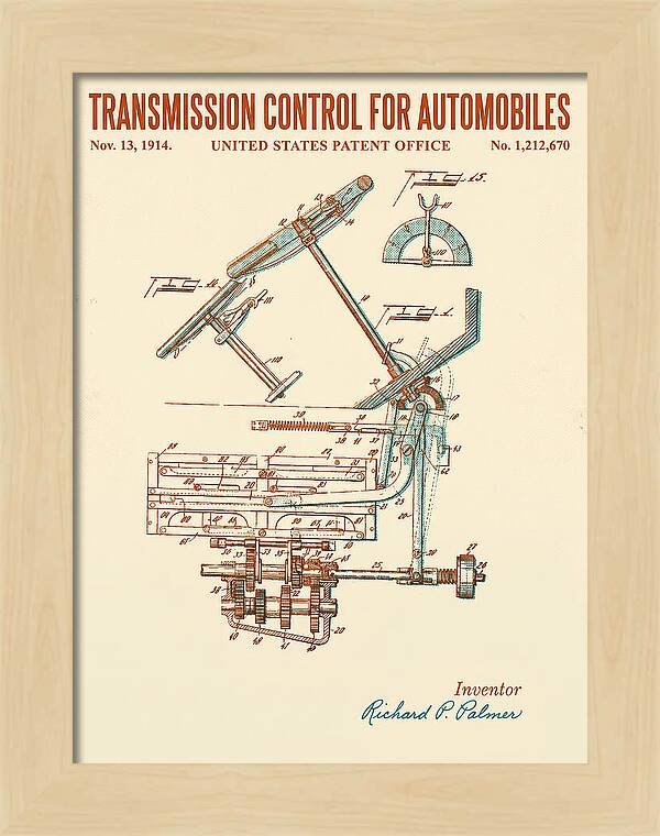 Transmission Control For Automobiles Retro Patent Us1212670a