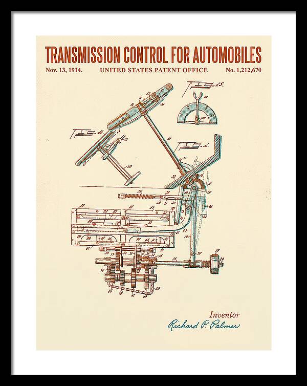 Transmission Control For Automobiles Retro Patent Us1212670a