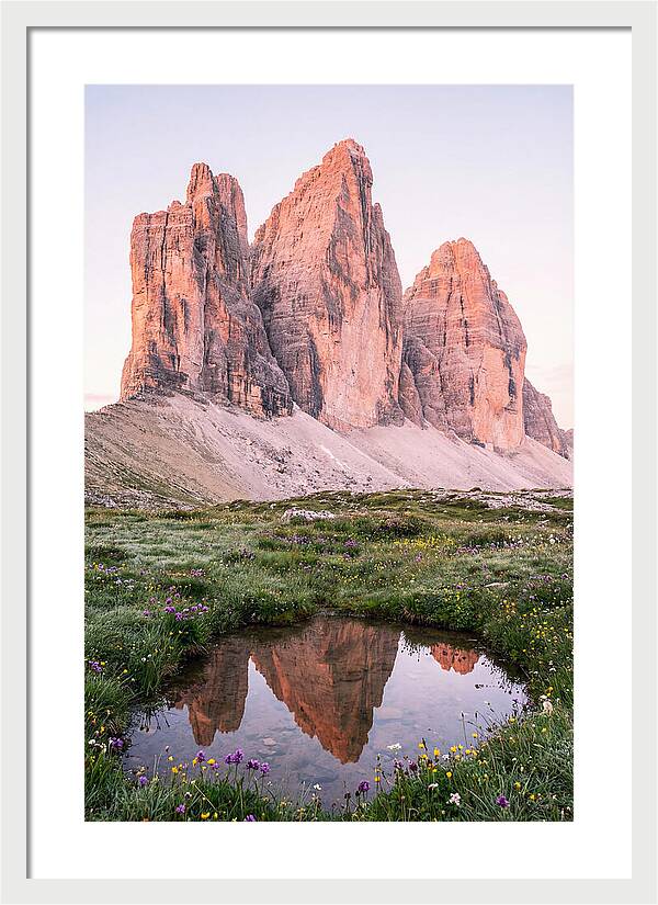 Tre Cime Di Lavaredo At Sunrise