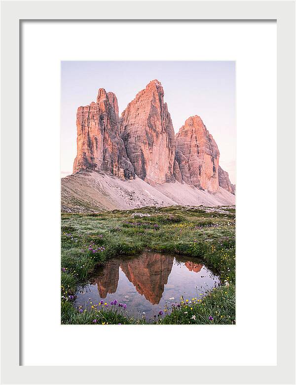 Tre Cime Di Lavaredo At Sunrise