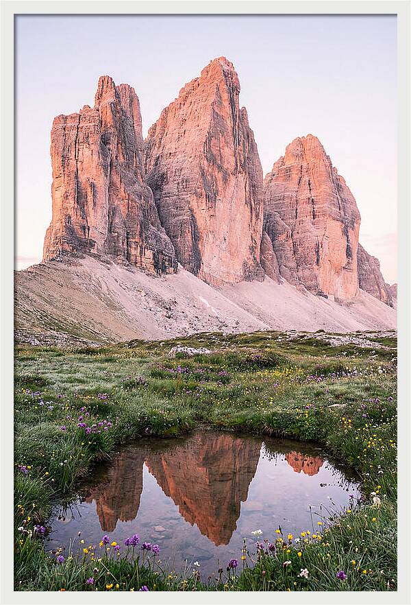 Tre Cime Di Lavaredo At Sunrise
