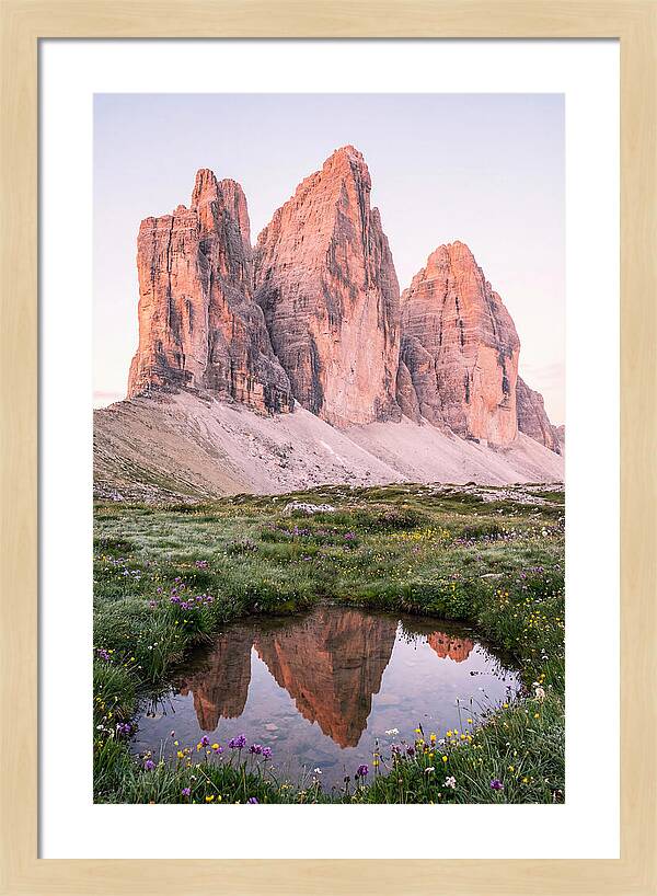 Tre Cime Di Lavaredo At Sunrise