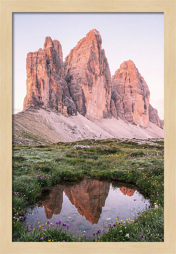 Tre Cime Di Lavaredo At Sunrise