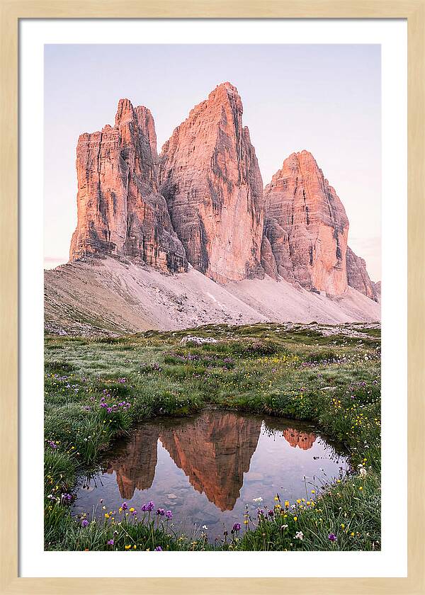 Tre Cime Di Lavaredo At Sunrise