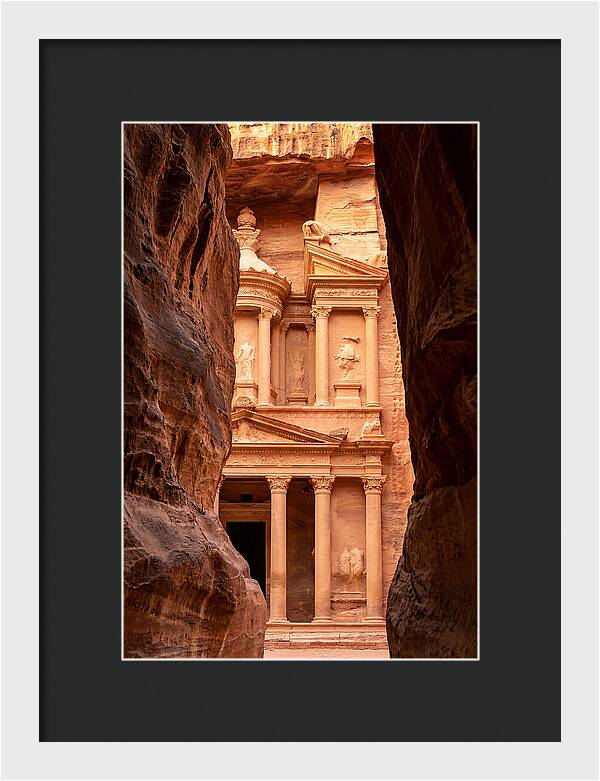 Treasury At Petra Through Siq Canyon
