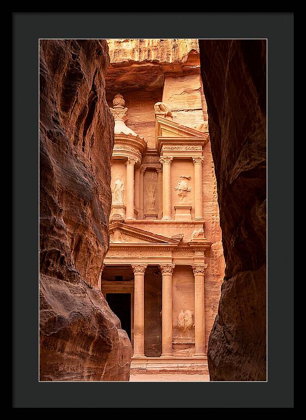 Treasury At Petra Through Siq Canyon