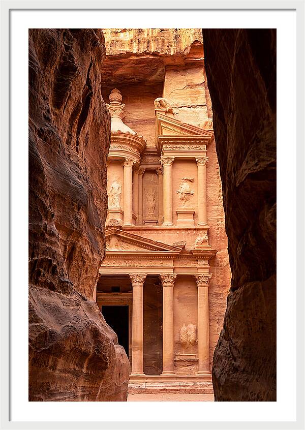 Treasury At Petra Through Siq Canyon