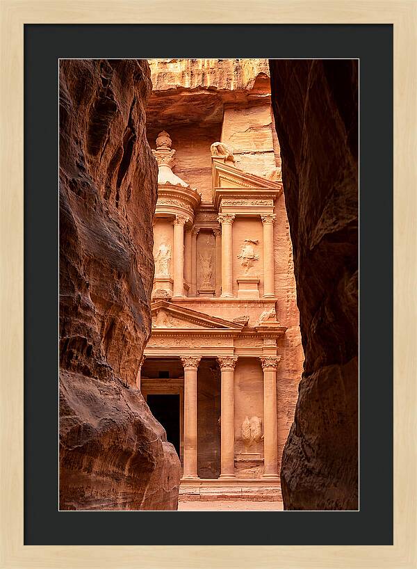 Treasury At Petra Through Siq Canyon