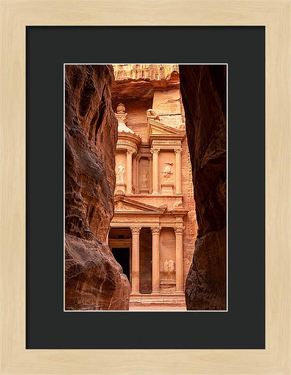 Treasury At Petra Through Siq Canyon