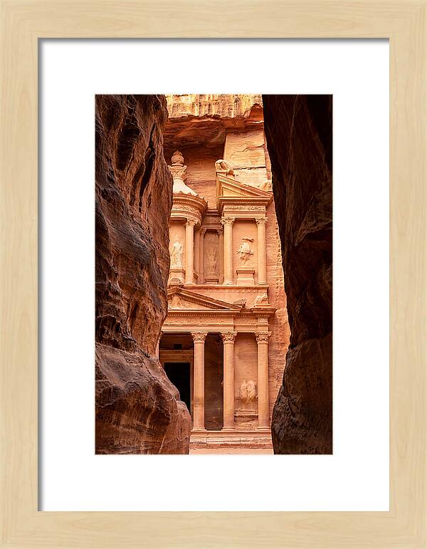 Treasury At Petra Through Siq Canyon