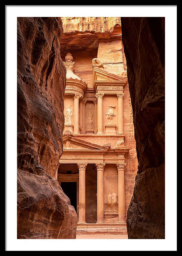 Treasury At Petra Through Siq Canyon