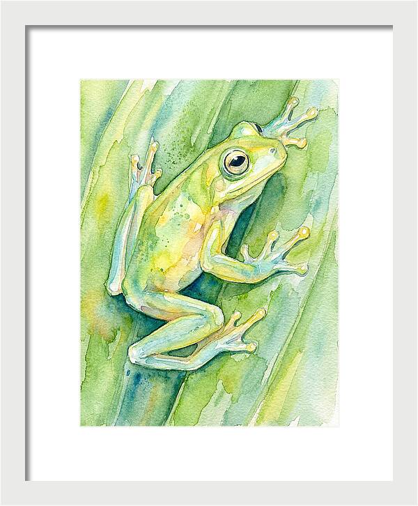 Tree Frog Among Green Leaves