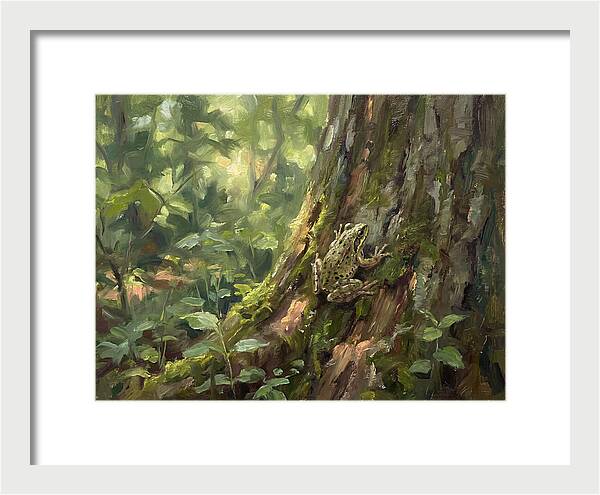 Tree Frog Among Mossy Bark