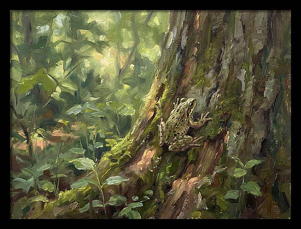 Tree Frog Among Mossy Bark