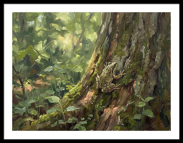 Tree Frog Among Mossy Bark
