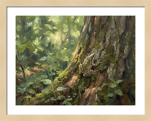 Tree Frog Among Mossy Bark