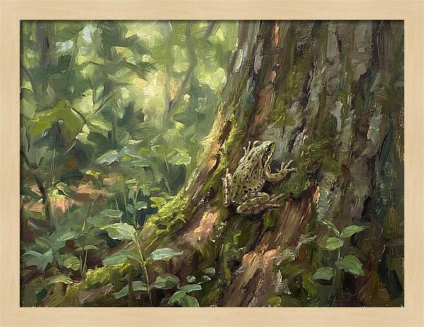 Tree Frog Among Mossy Bark