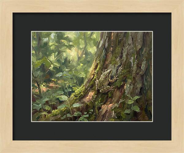 Tree Frog Among Mossy Bark