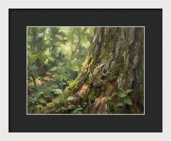 Tree Frog Among Mossy Bark