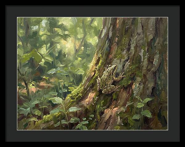 Tree Frog Among Mossy Bark