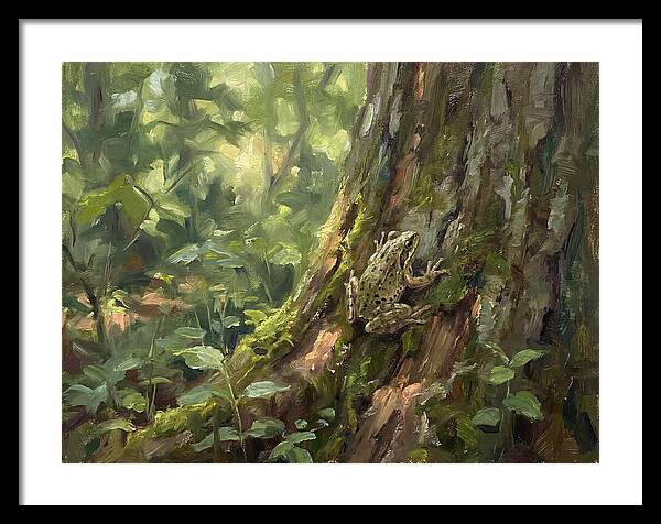 Tree Frog Among Mossy Bark