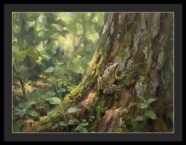 Tree Frog Among Mossy Bark