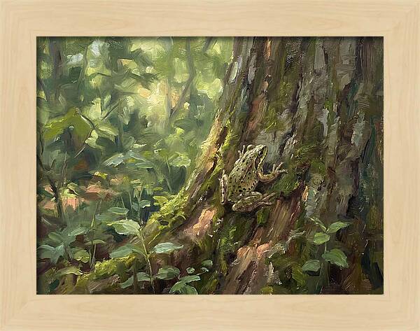 Tree Frog Among Mossy Bark
