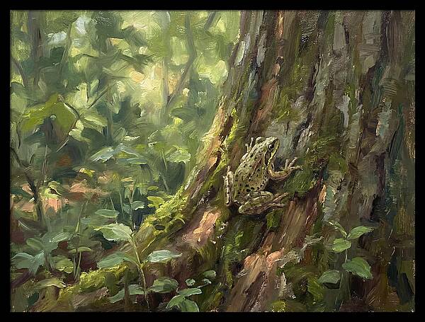Tree Frog Among Mossy Bark