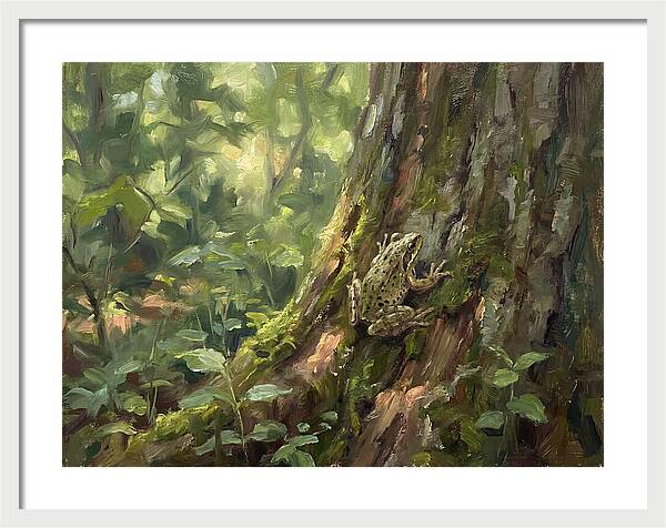 Tree Frog Among Mossy Bark