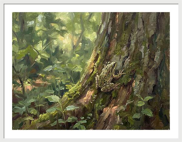 Tree Frog Among Mossy Bark