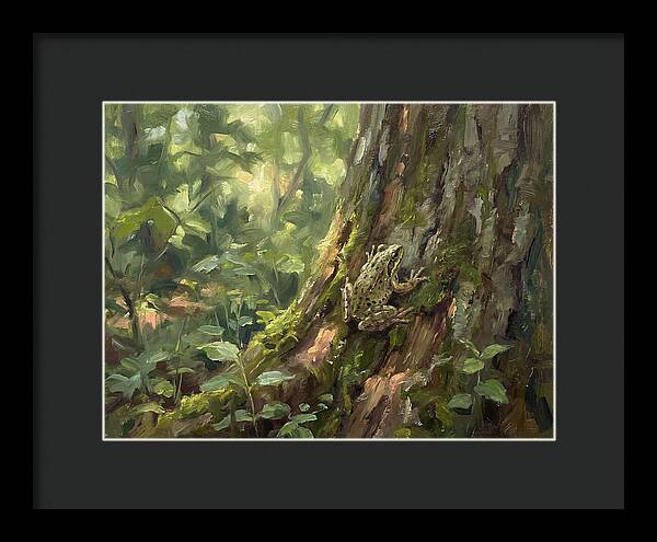 Tree Frog Among Mossy Bark