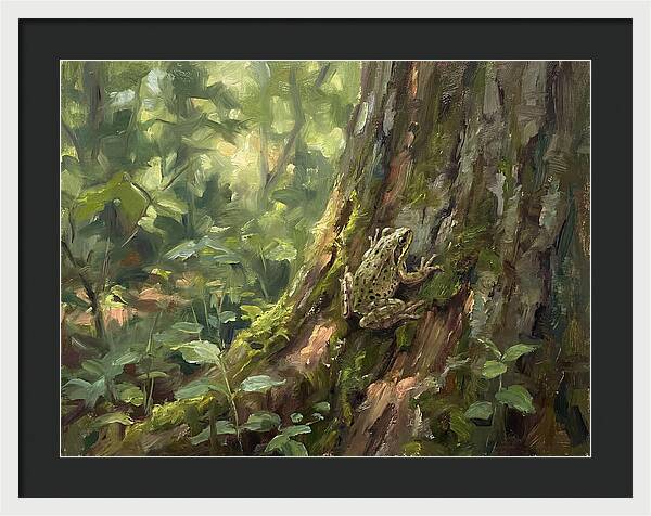 Tree Frog Among Mossy Bark