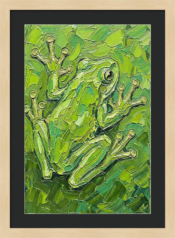 Tree Frog In Vibrant Greens