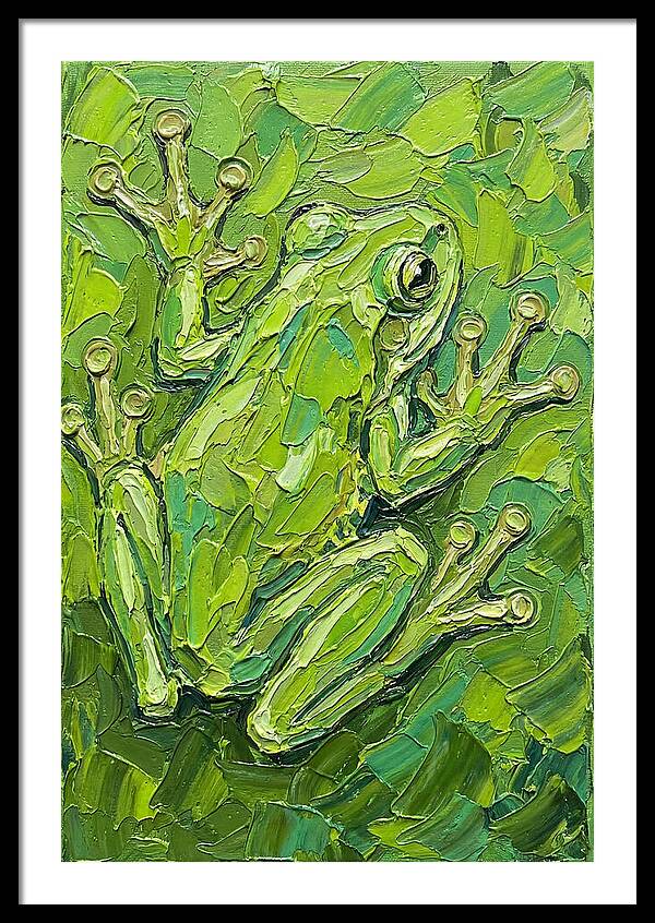 Tree Frog In Vibrant Greens