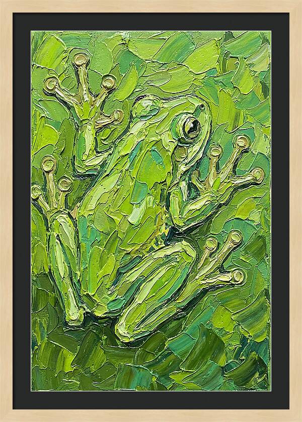 Tree Frog In Vibrant Greens