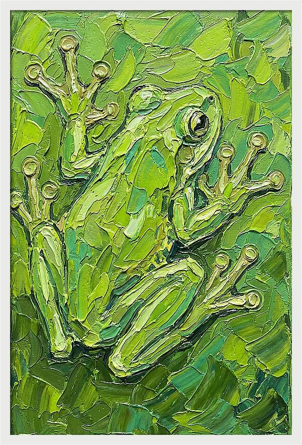 Tree Frog In Vibrant Greens