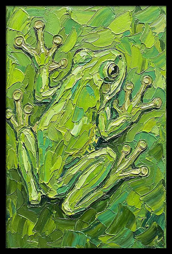 Tree Frog In Vibrant Greens