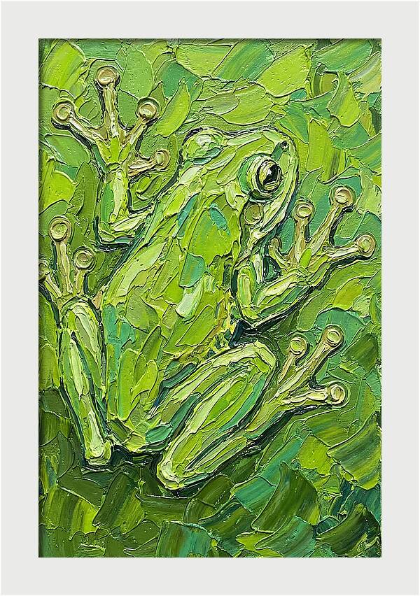 Tree Frog In Vibrant Greens