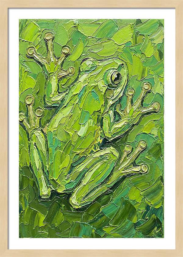 Tree Frog In Vibrant Greens
