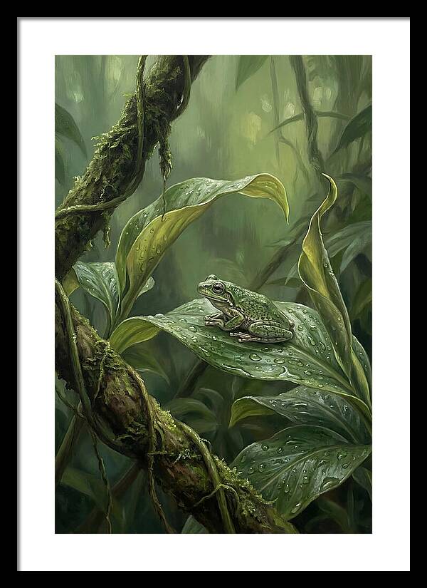 Tree Frog On Tropical Leaf