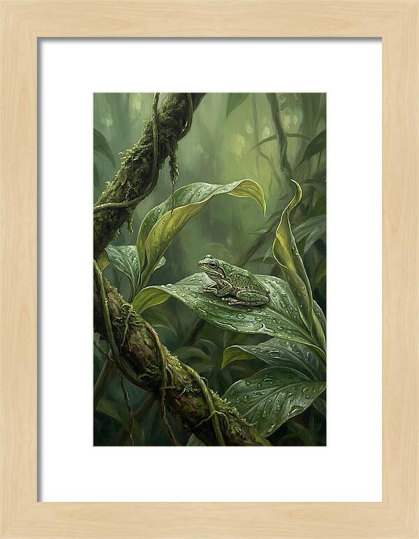 Tree Frog On Tropical Leaf
