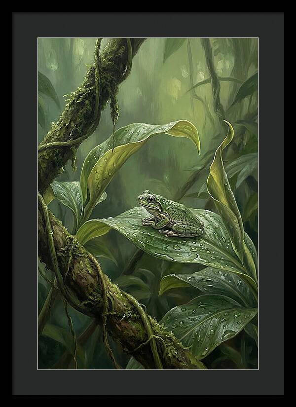 Tree Frog On Tropical Leaf
