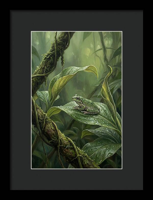 Tree Frog On Tropical Leaf