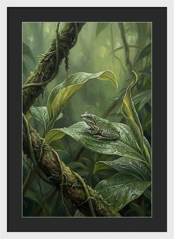 Tree Frog On Tropical Leaf