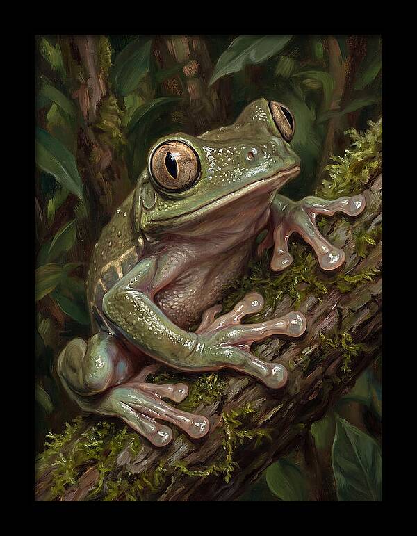 Tree Frog Perched On Branch