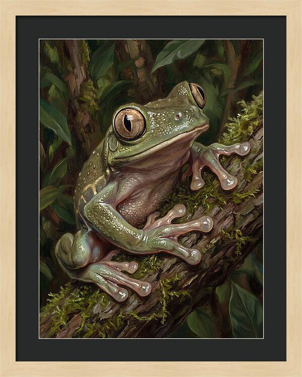 Tree Frog Perched On Branch