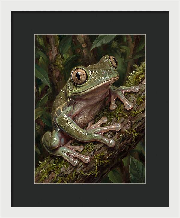 Tree Frog Perched On Branch