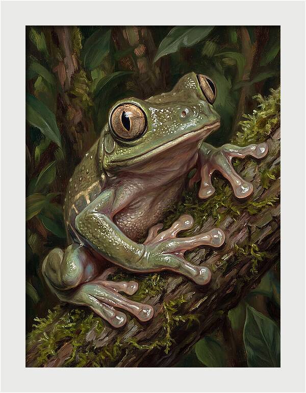 Tree Frog Perched On Branch